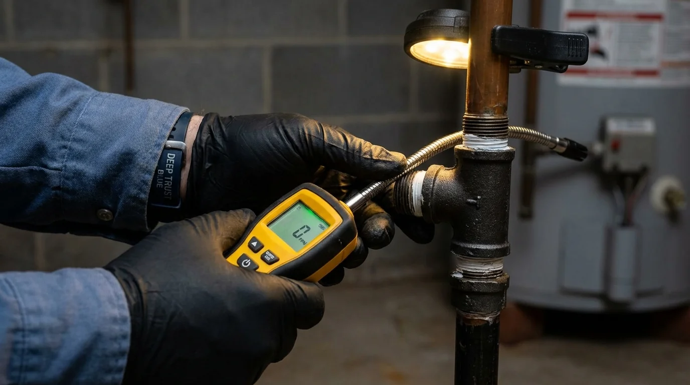 Gas leak detection with electronic sniffer by Johns Plumbing LLC in Holtsville