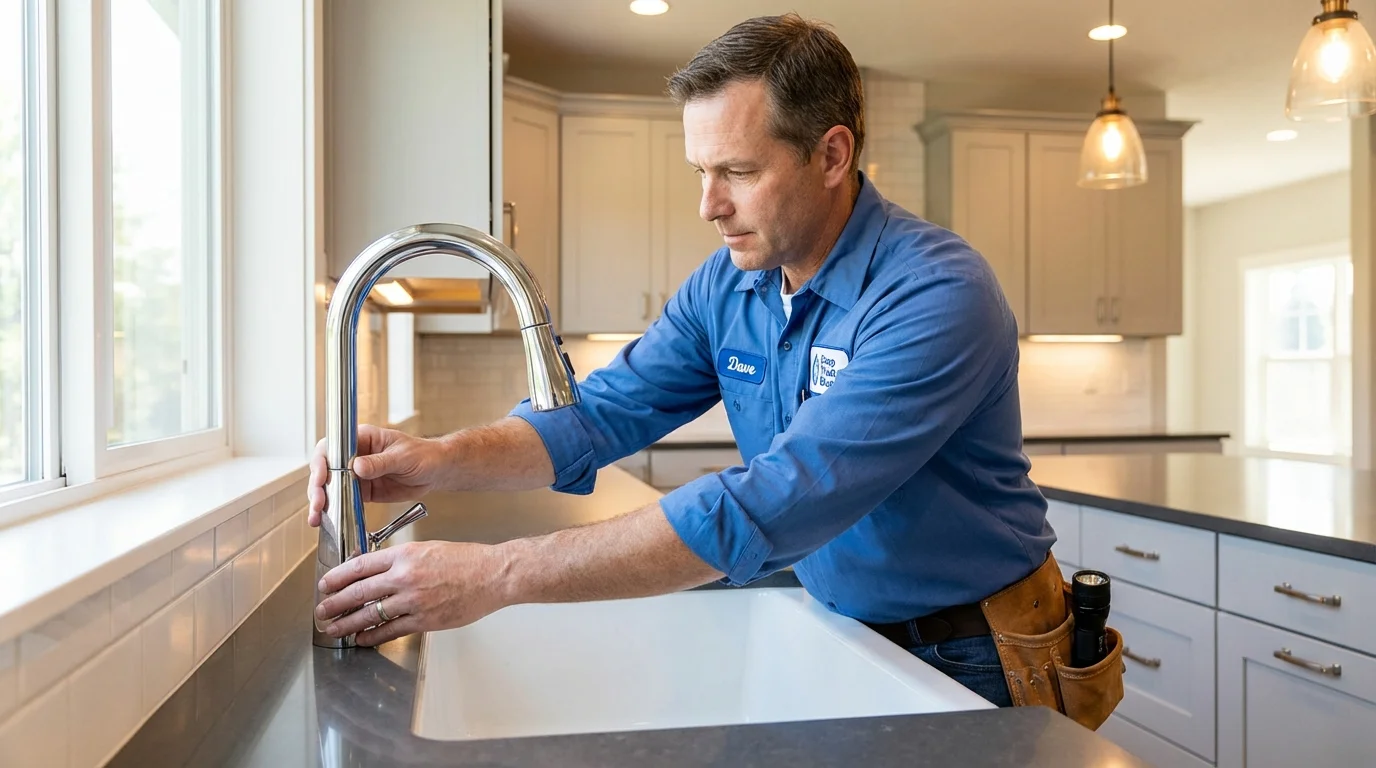 Kitchen faucet installation by Johns Plumbing LLC in Holtsville