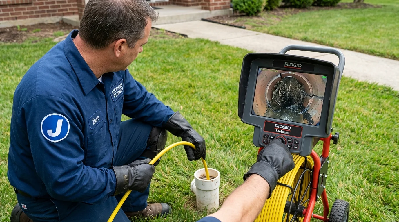 Sewer camera inspection being performed by Johns Plumbing LLC in Holtsville
